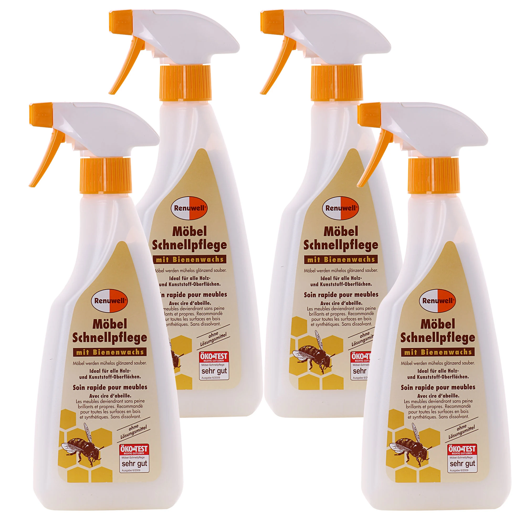 RENUWELL Möbel Schnellpflege 500 ml x 4 Flaschen