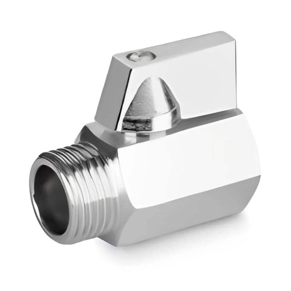 Kugelhahn 3 8, Mini Messing verchromt, AG x IG