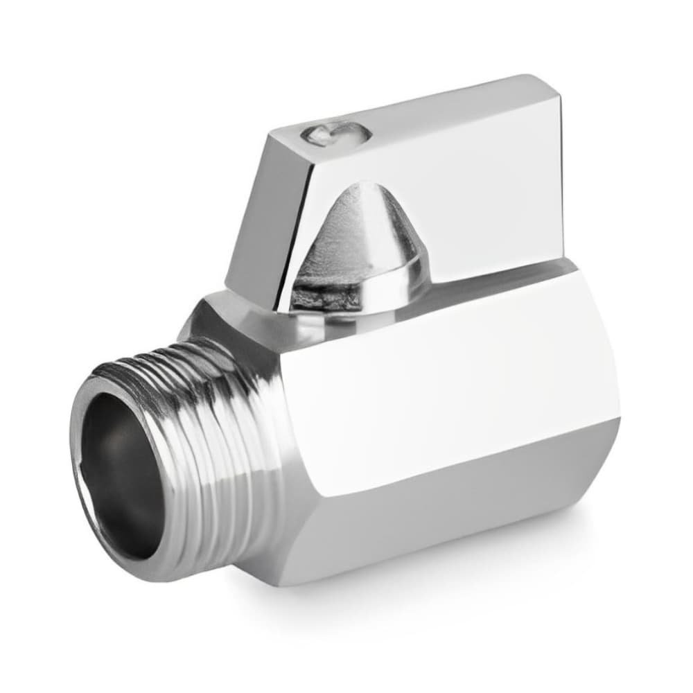 Kugelhahn 3 8, Mini Messing verchromt, AG x IG