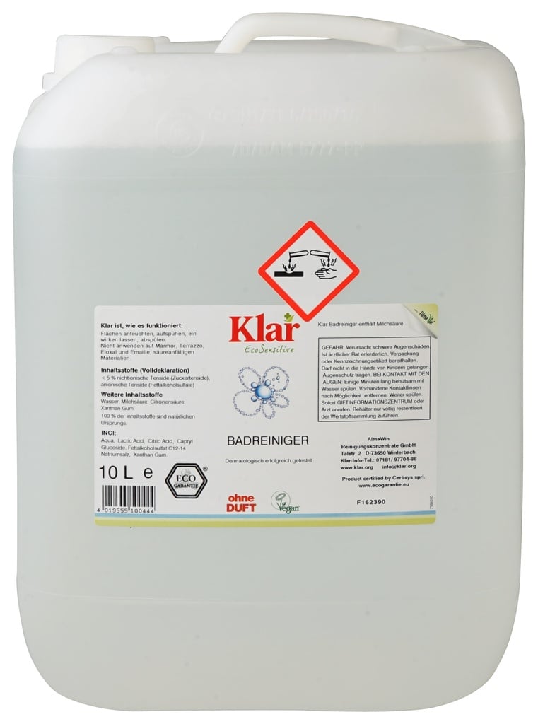 KLAR Badreiniger parfümfrei 10 Liter