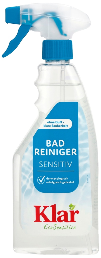 KLAR Badreiniger parfümfrei 500ml ohne Duft mit Schaumsprayer