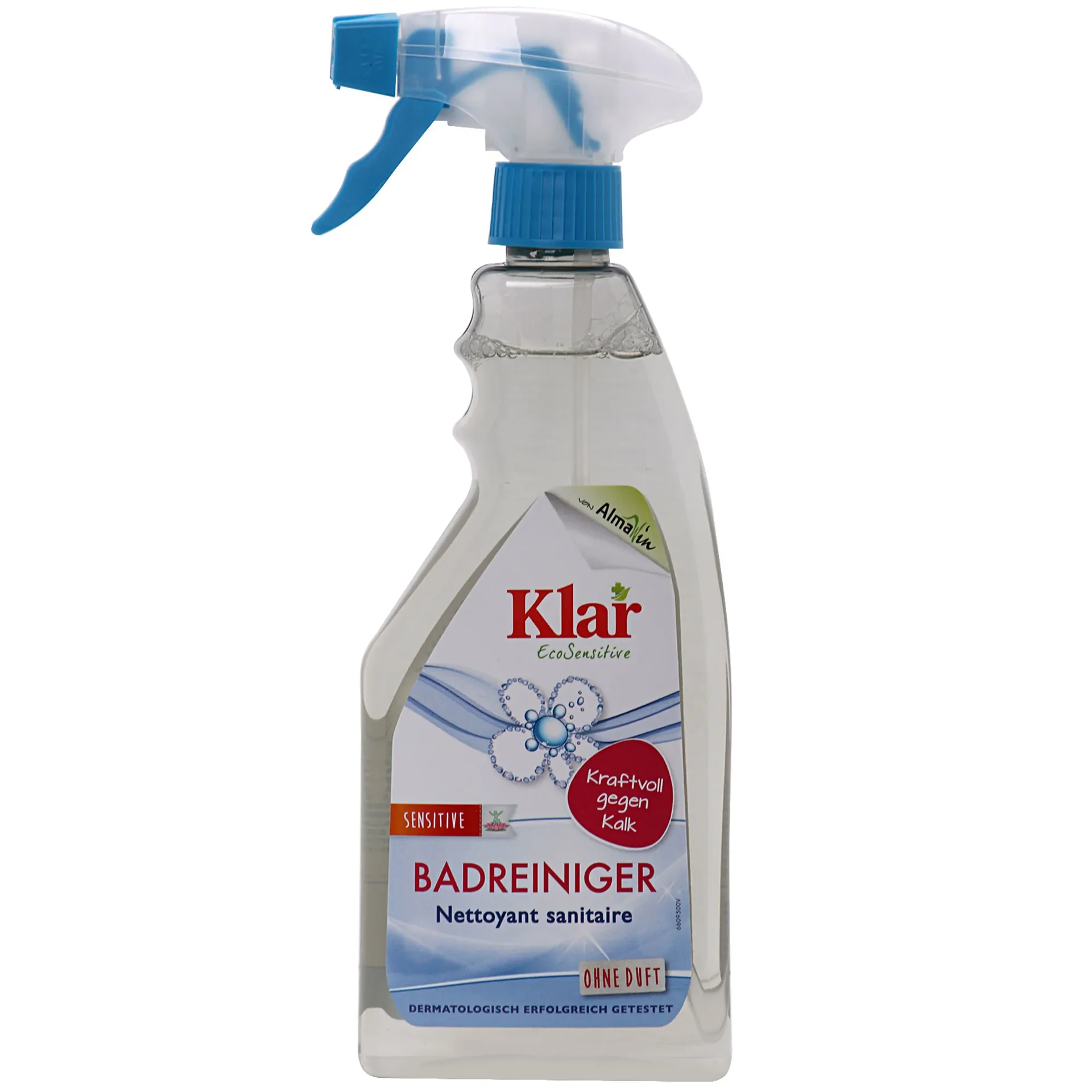 KLAR Badreiniger parfümfrei 500ml ohne Duft mit Schaumsprayer