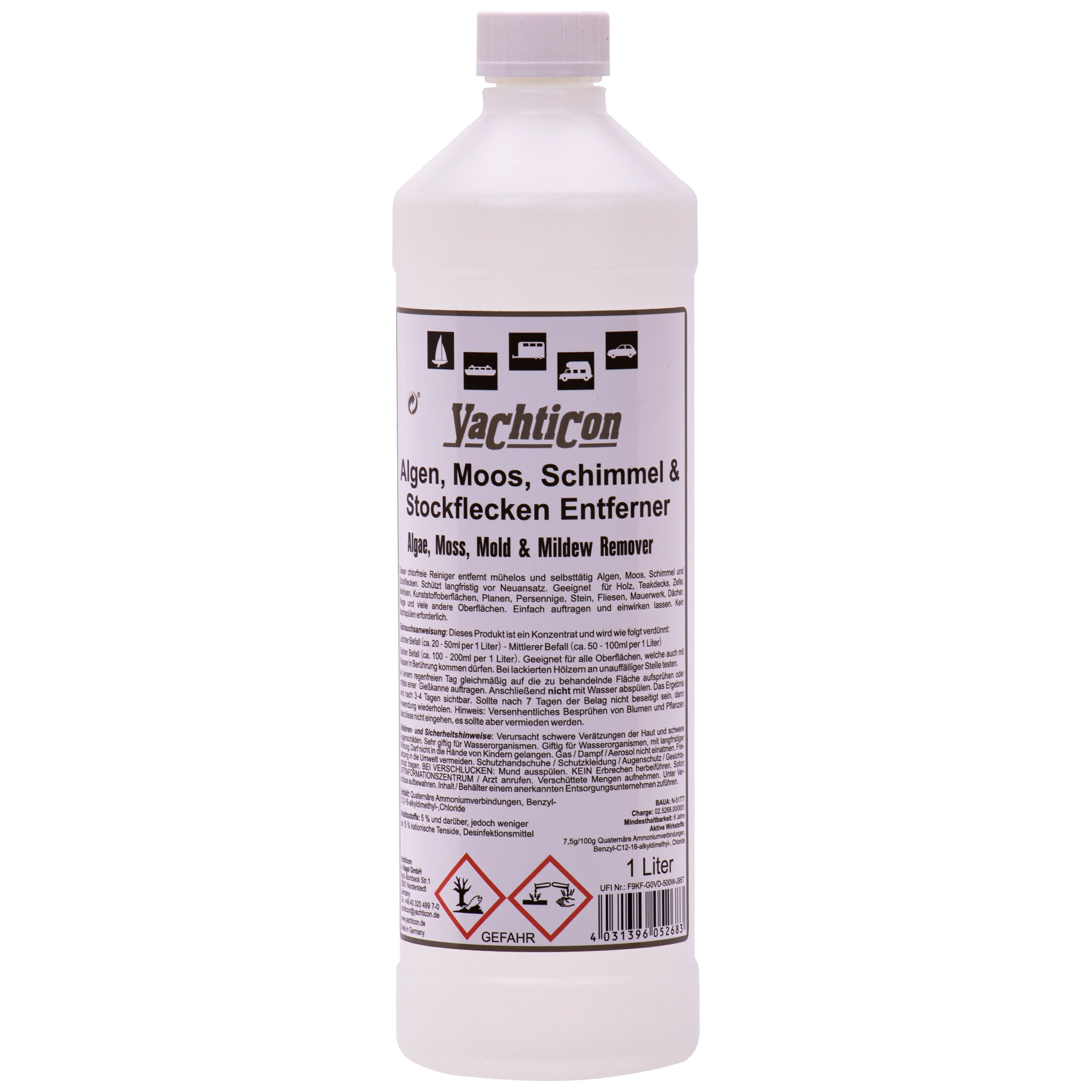 YACHTICON Algen, Moos, Schimmel & Stockflecken Entferner 1 Liter