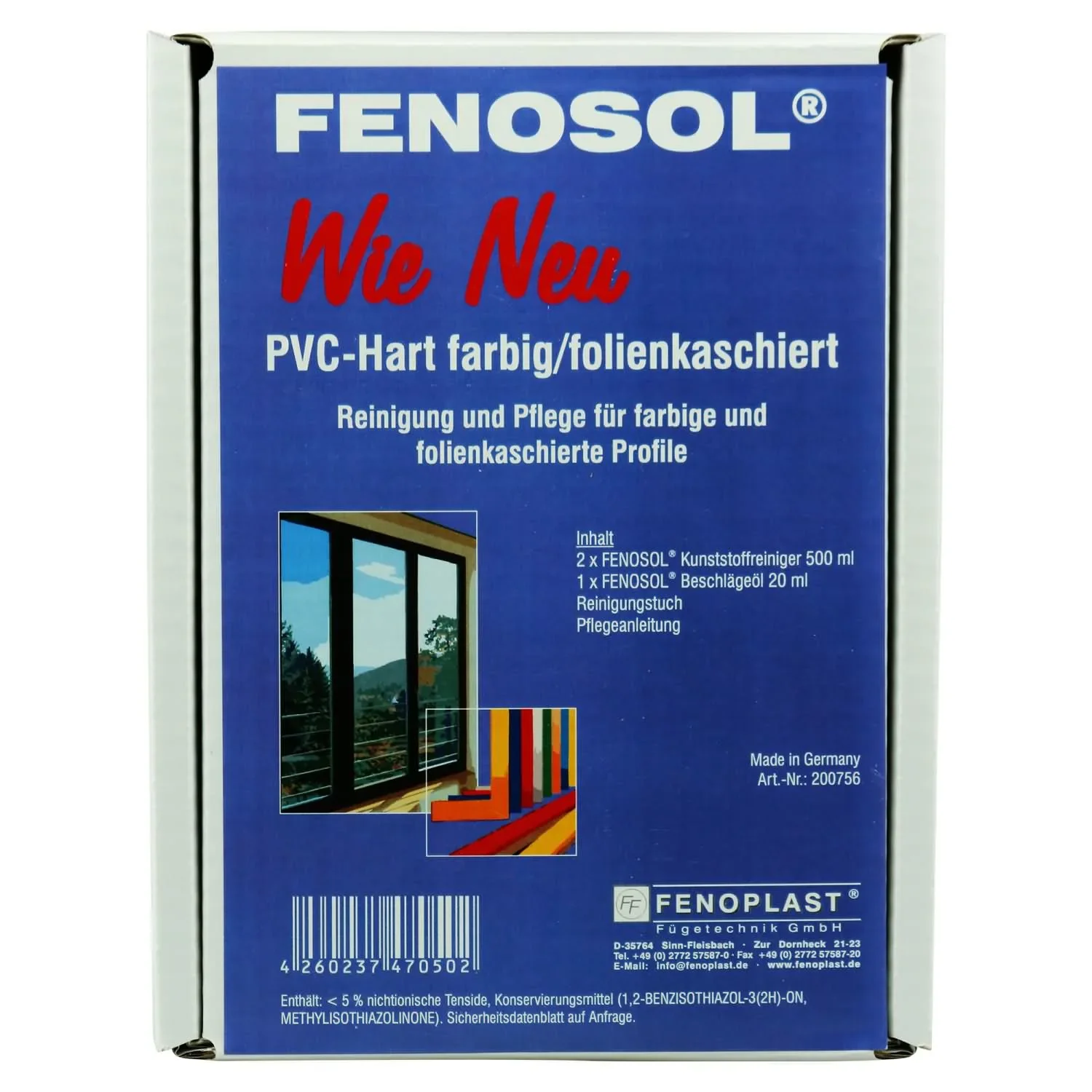 FENOPLAST Fenosol WIE NEU PVC-Hart farbig/folienkaschiert Fensterpflegeset