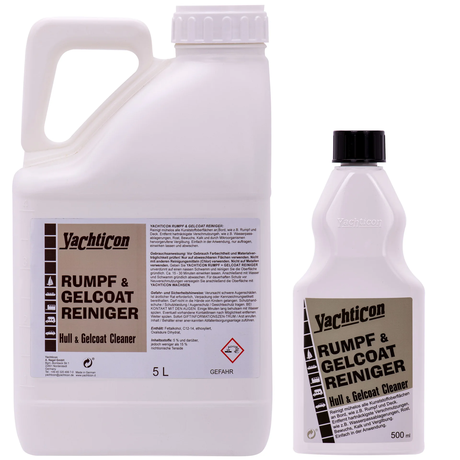 YACHTICON Rumpf- und Gelcoat Reiniger in verschiedenen Größengebinden