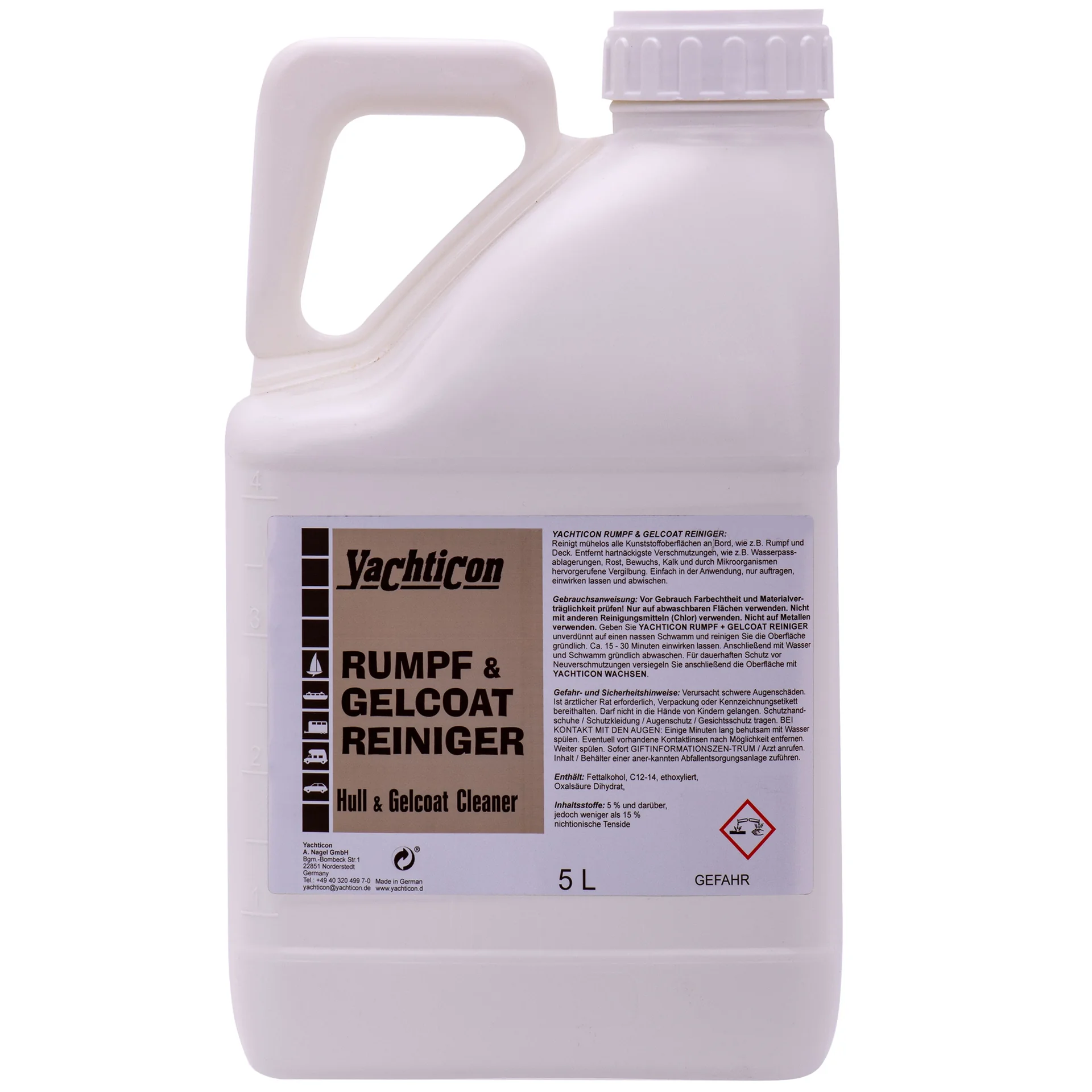 YACHTICON Rumpf- und Gelcoat Reiniger 5 Liter