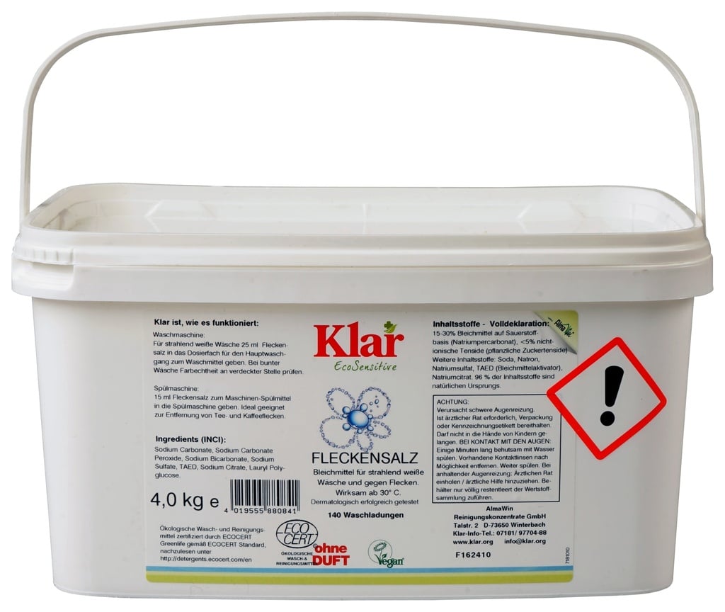 KLAR Fleckensalz 4kg gegen Flecken ohne Duft