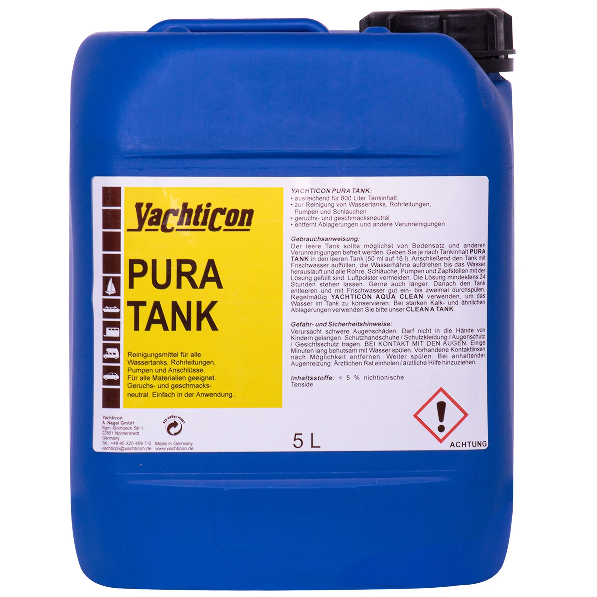YACHTICON Pura Tank ohne Chlor 5 Liter Trinkwasserreiniger
