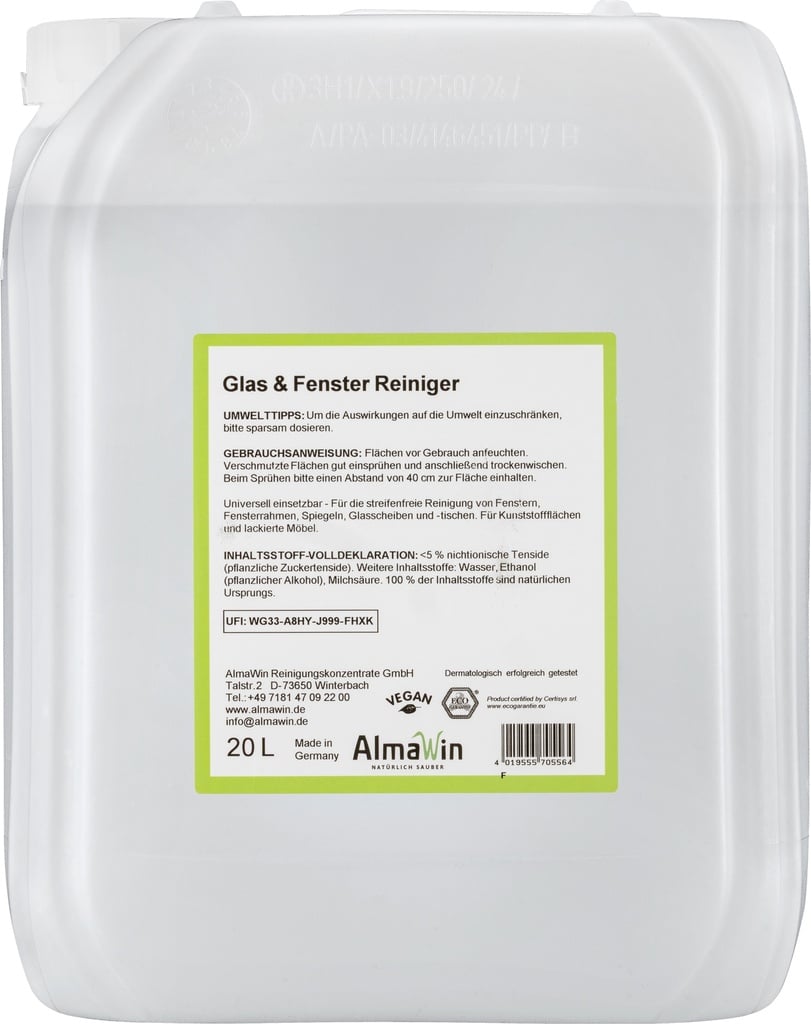 ALMAWIN Glas- und Fensterreiniger 20 Liter