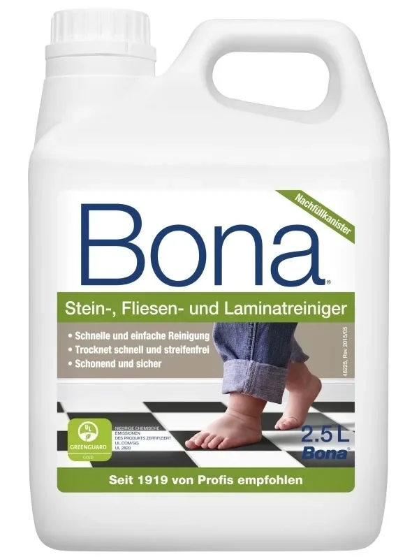 BONA Reiniger 2,5 Liter für Stein-, Fliesen- & Laminat NF-Kanister f. Spray Mopp