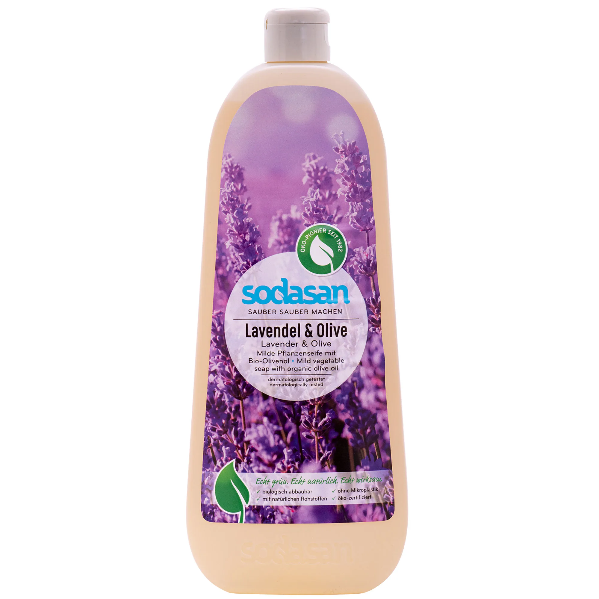 SODASAN Flüssigseife Liquid Lavendel-Olive 1 Liter Pflanzenseife