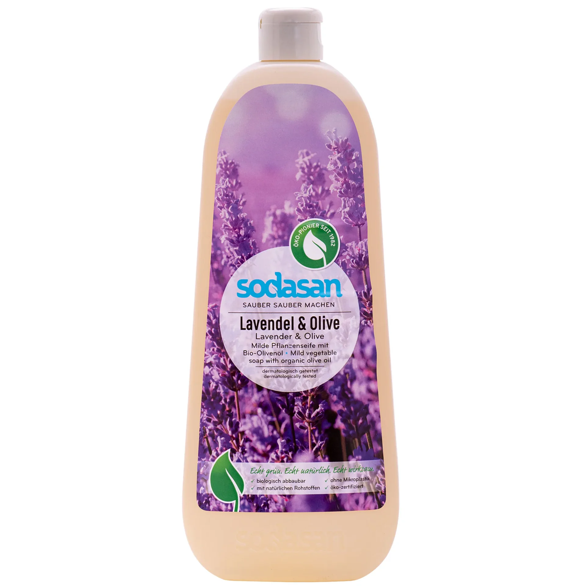 SODASAN Flüssigseife Liquid Lavendel-Olive 1 Liter Pflanzenseife
