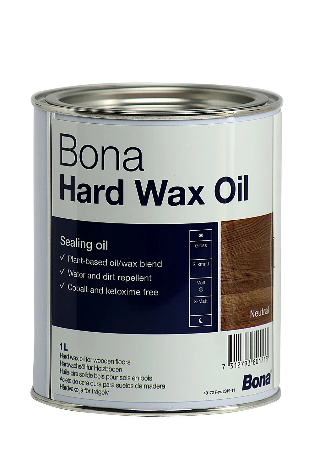 BONA Hardwax Oil matt 1 Liter für Holzböden im Innenbereich