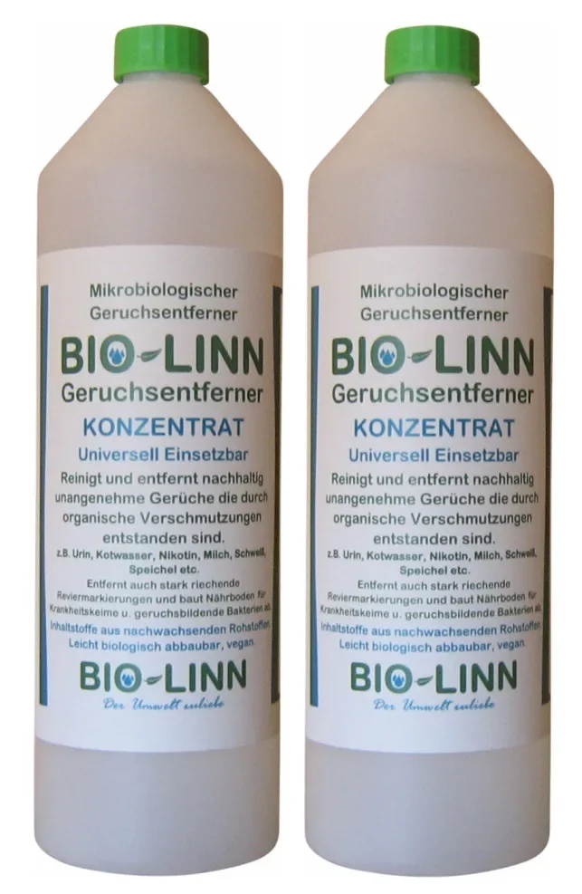 BIO-LINN Geruchsentferner Konzentrat 2 x 1 Liter Vorteilspackung