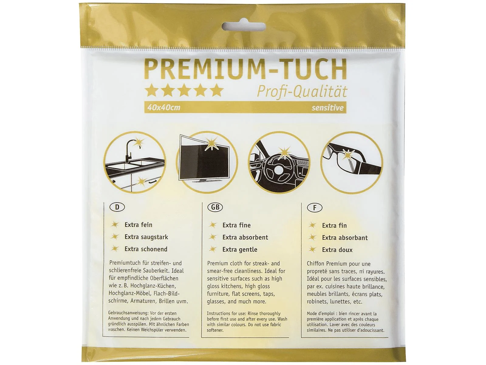 HOTREGA Mikrofasertuch PREMIUM sensitive 30 x 30 mm weiß