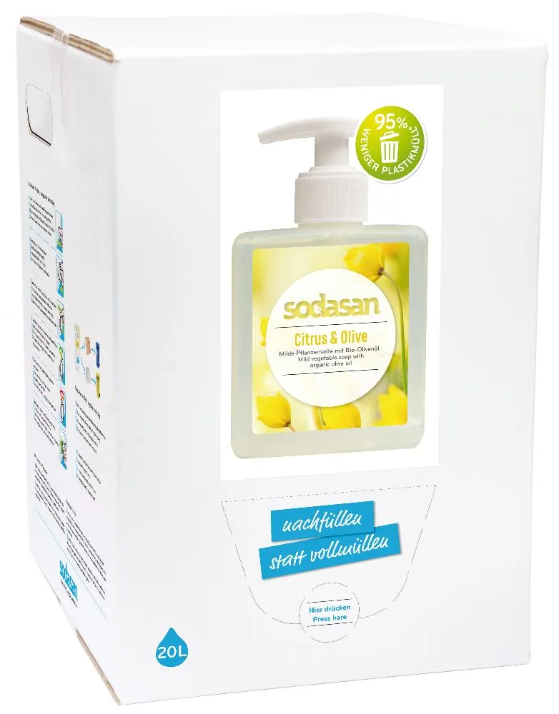 SODASAN Flüssigseife Liquid Citrus-Olive 20 Liter Bag in Box