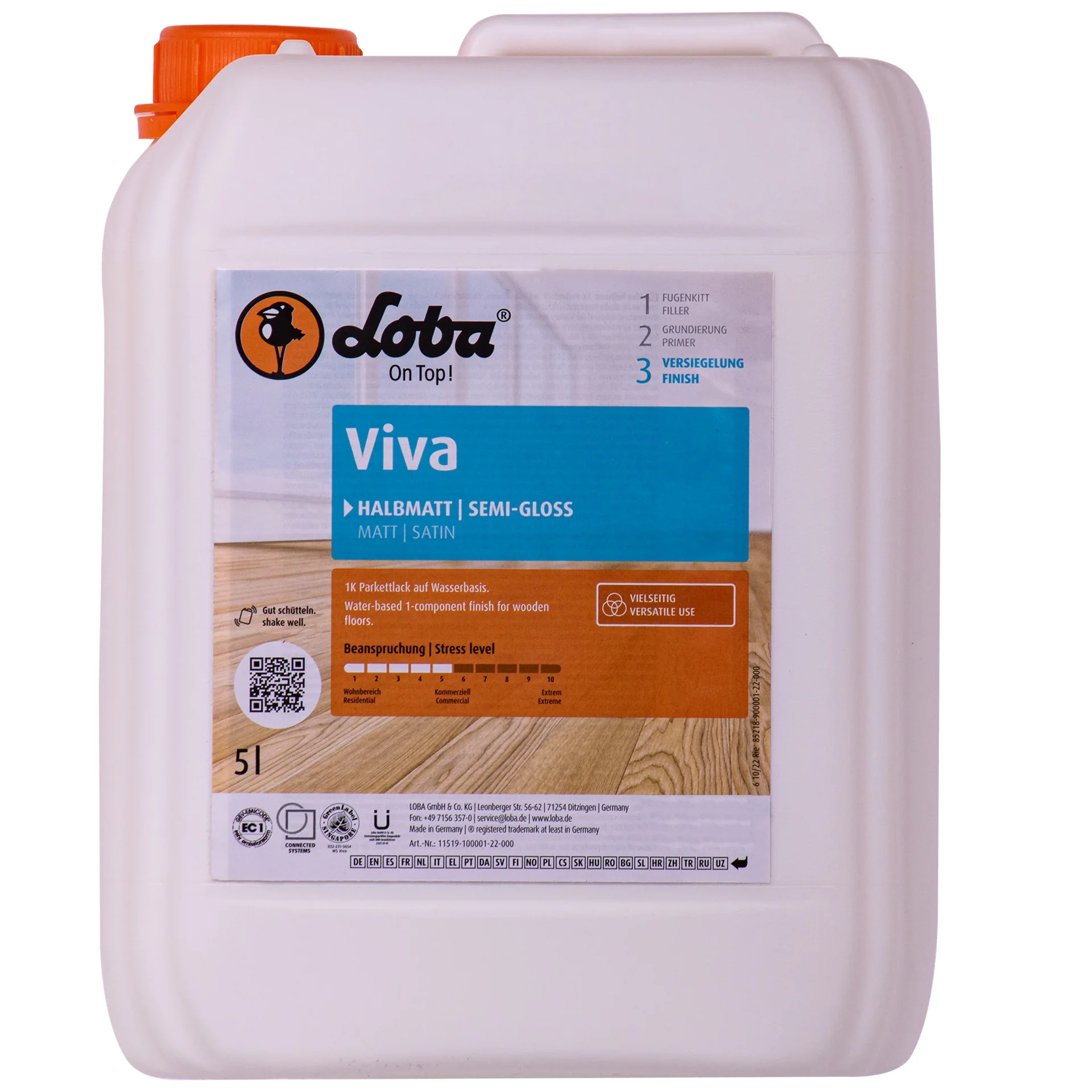 LOBA Viva 5 Liter halbmatt 1K Parkettlack