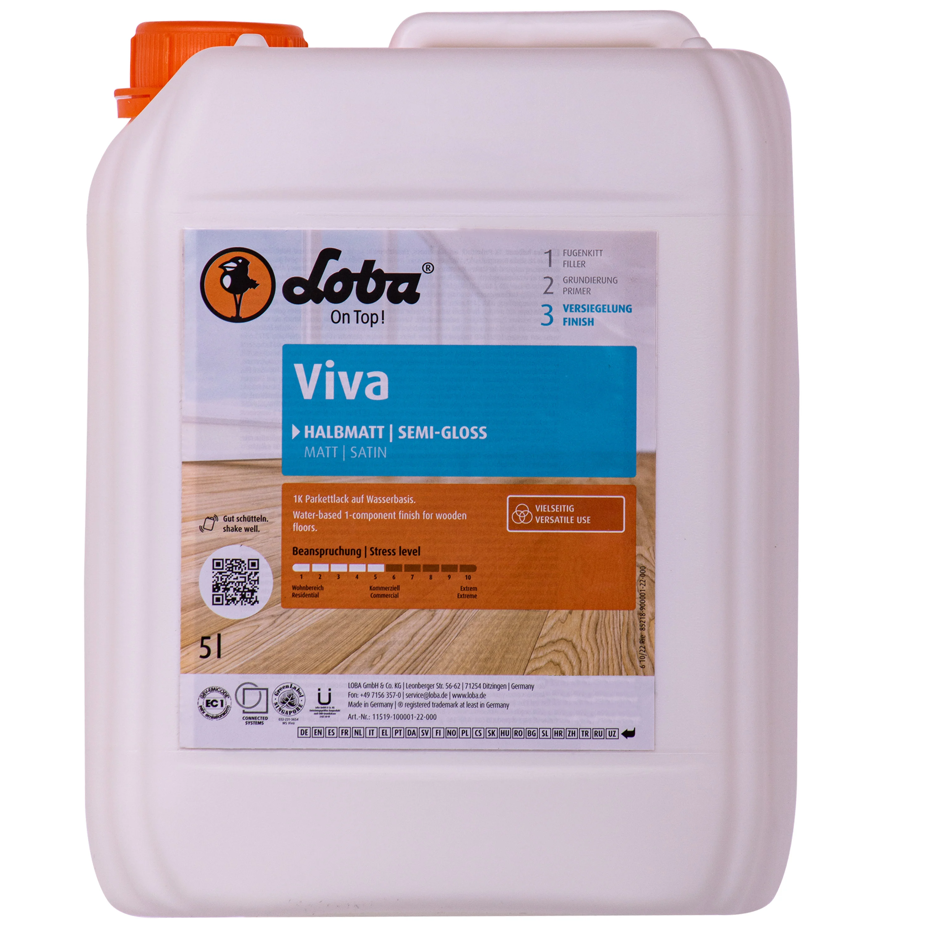 LOBA Viva 5 Liter halbmatt 1K Parkettlack