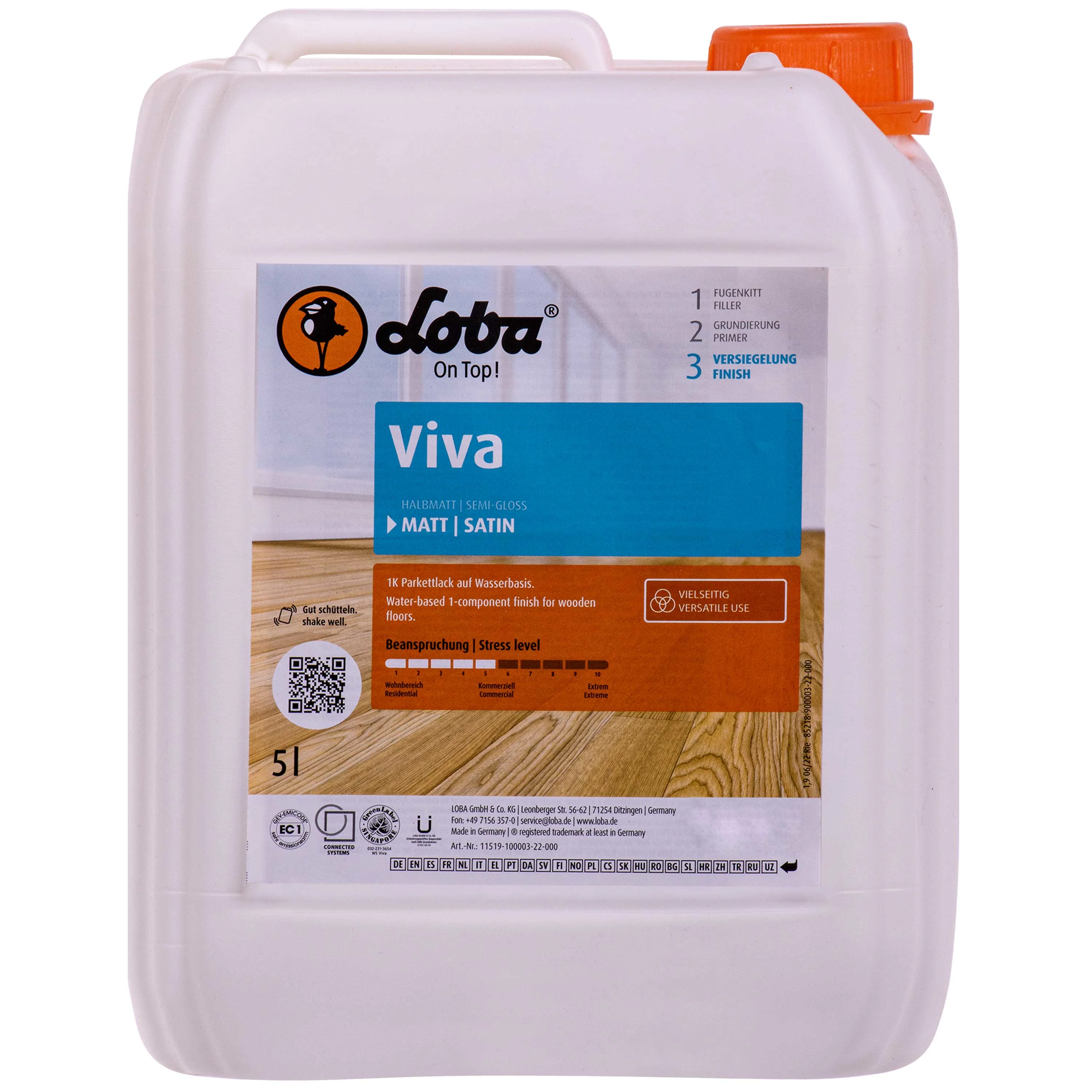 LOBA Viva 5 Liter matt 1K Parkettlack