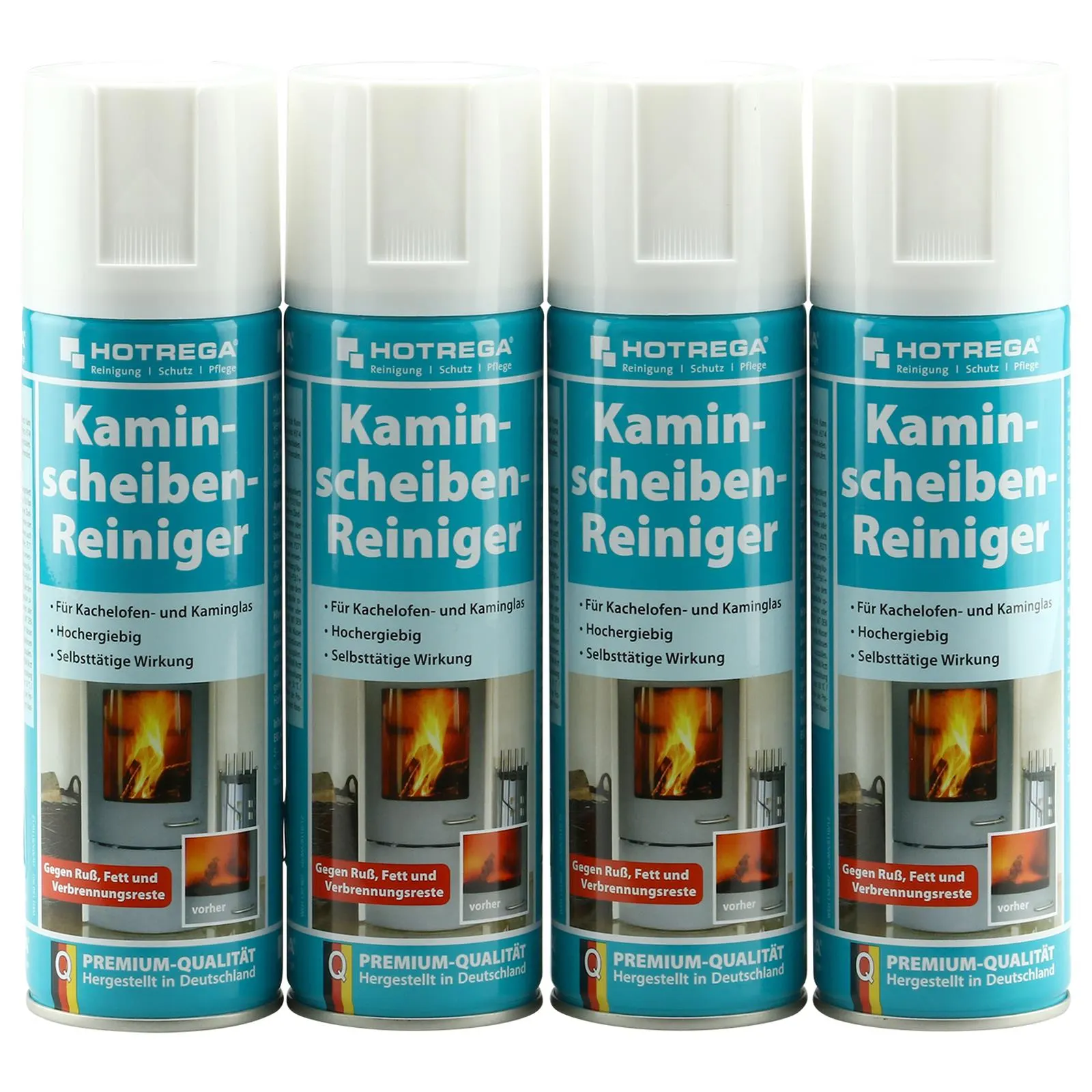 HOTREGA Kaminscheibenreiniger 4 x 300 ml Spraydose gebrauchsfertig