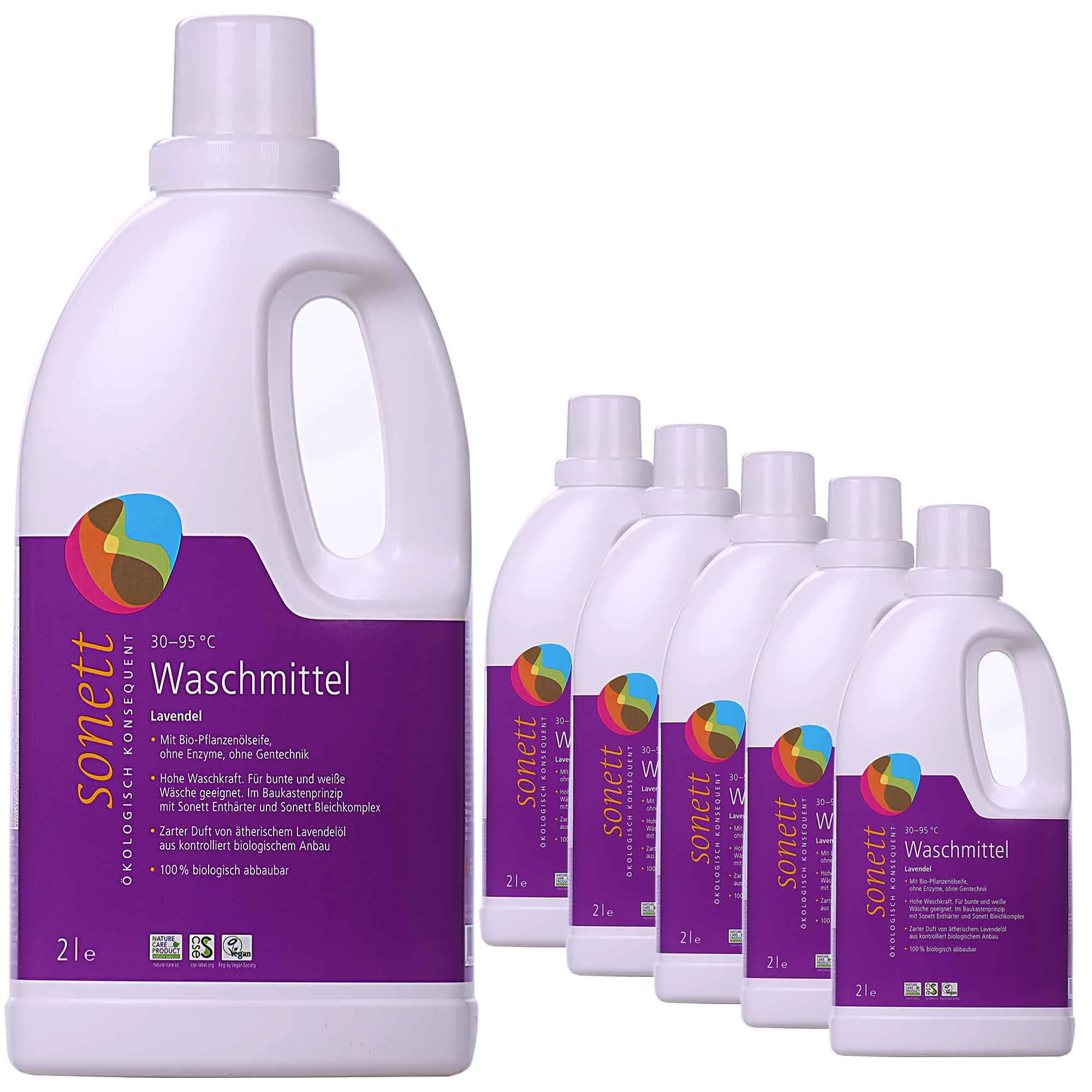 SONETT Waschmittel flüssig Lavendel 6 x 2 Liter