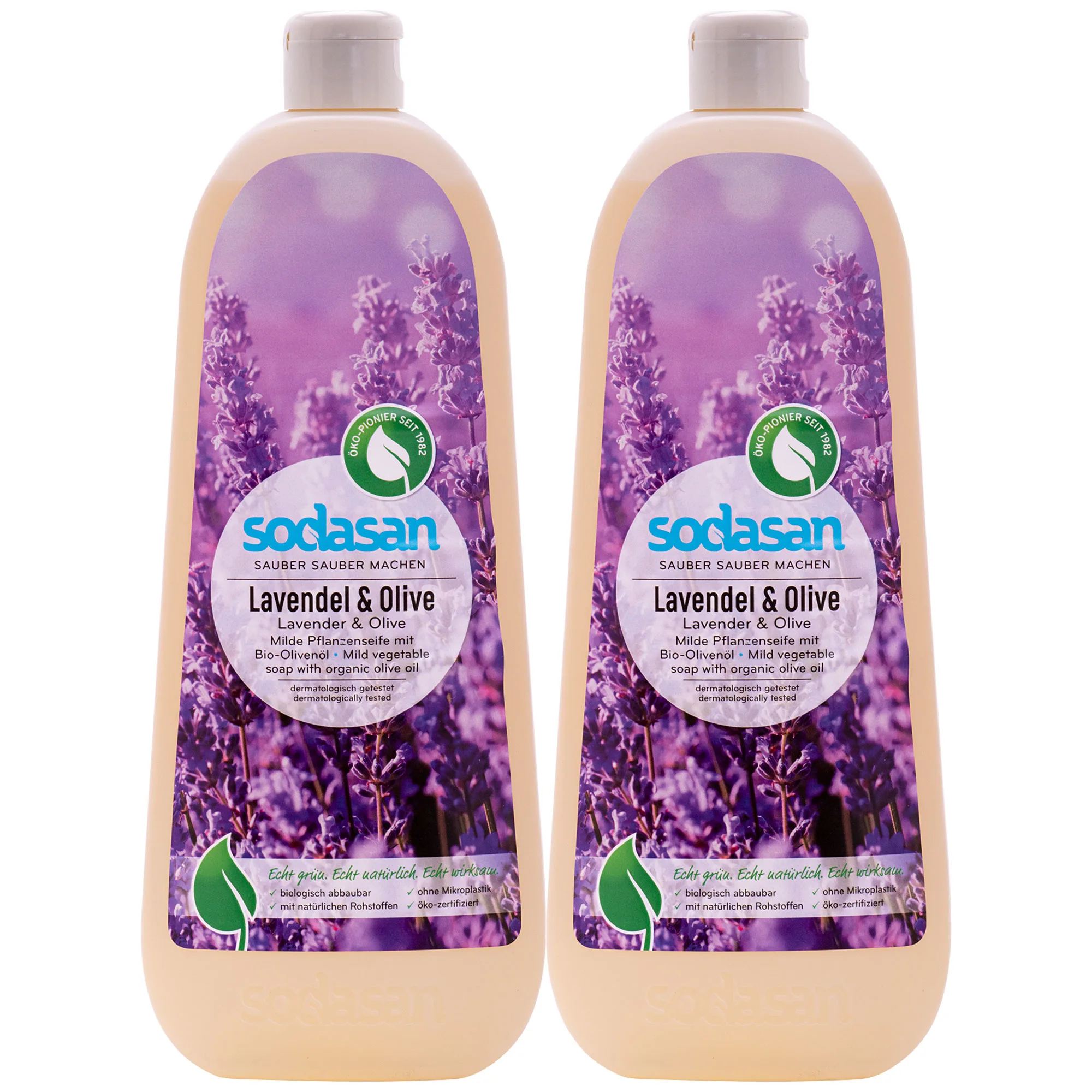 SODASAN Flüssigseife Liquid Lavendel-Olive 2 x 1 Liter