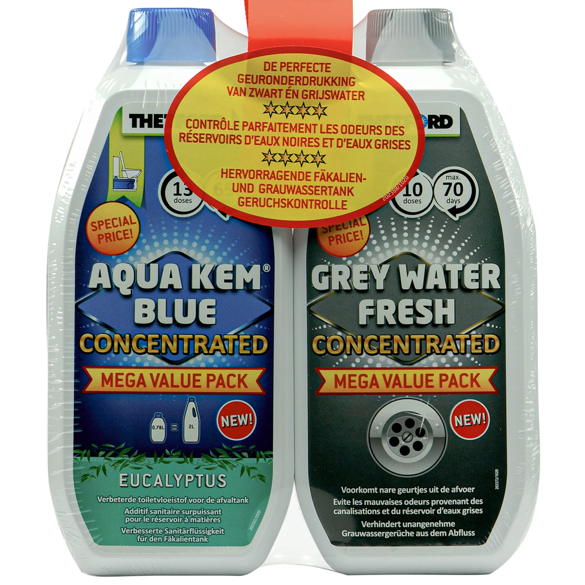 THETFORD Duopack Aqua Kem Blue Eucalyptus 0,78 Liter & Aqua Grey Water Fresh 0,80 Liter