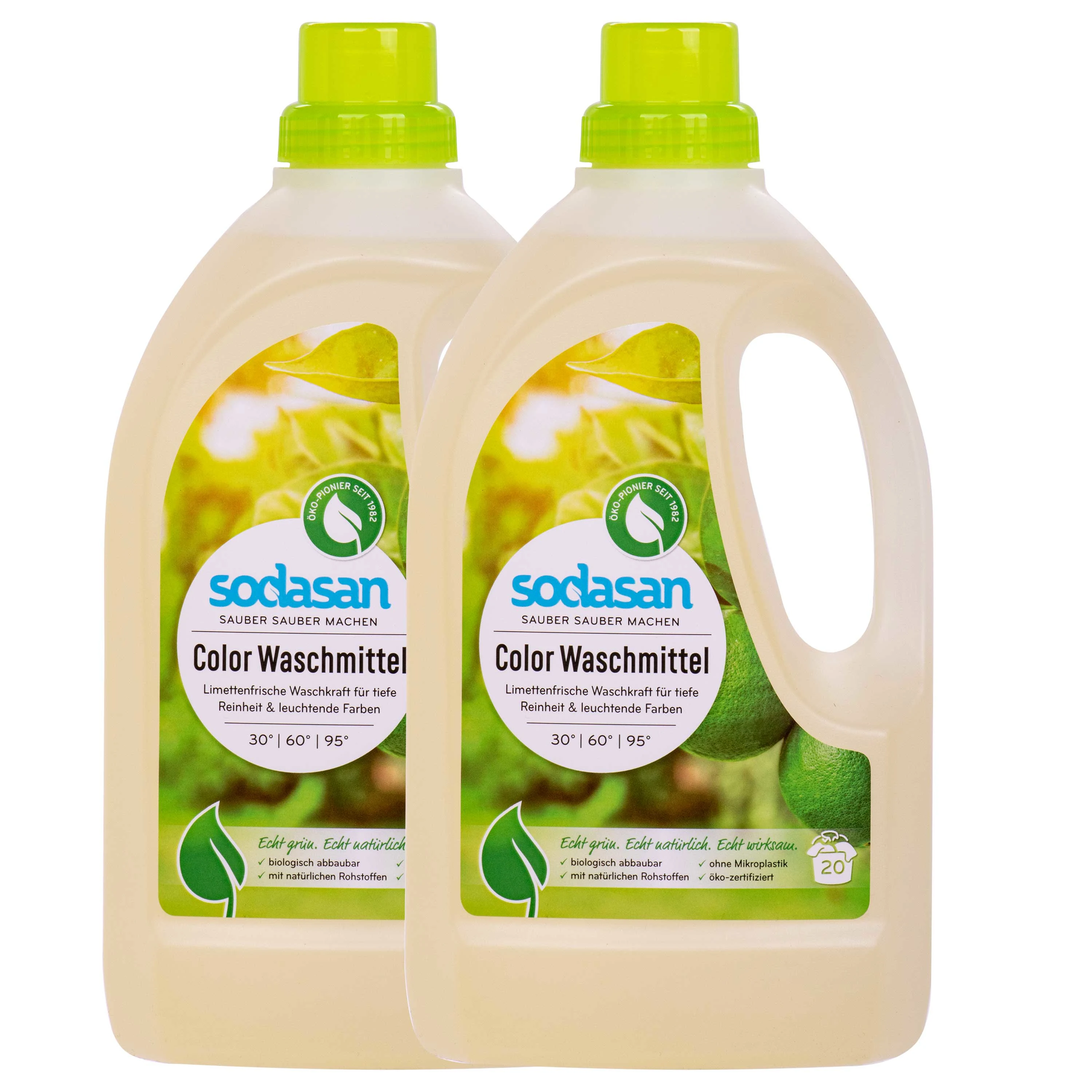SODASAN Universal Waschmittel Limette 2 x 1,5 Liter
