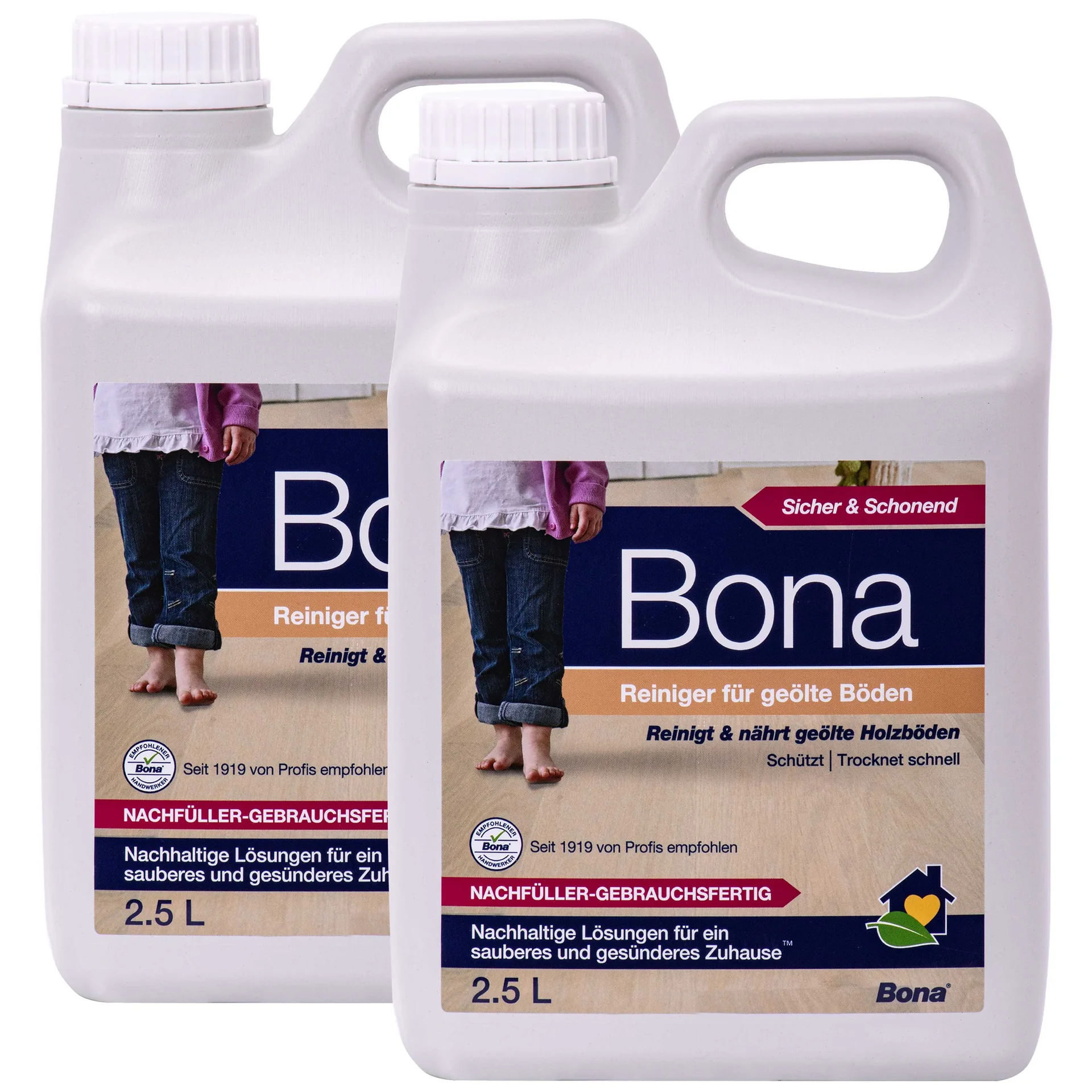 BONA Reiniger 2,5 Liter x 2 für geölte Böden NF-Kanister f. Spray Mopp