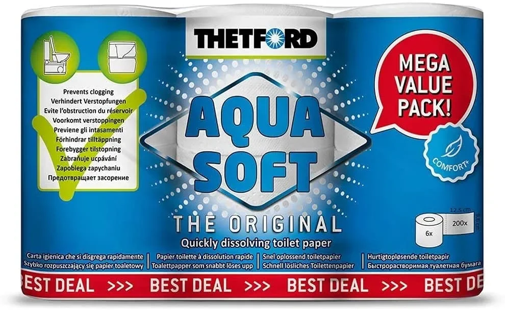 THETFORD Aqua Soft Toilettenpapier 1 Packung = 6 Rollen
