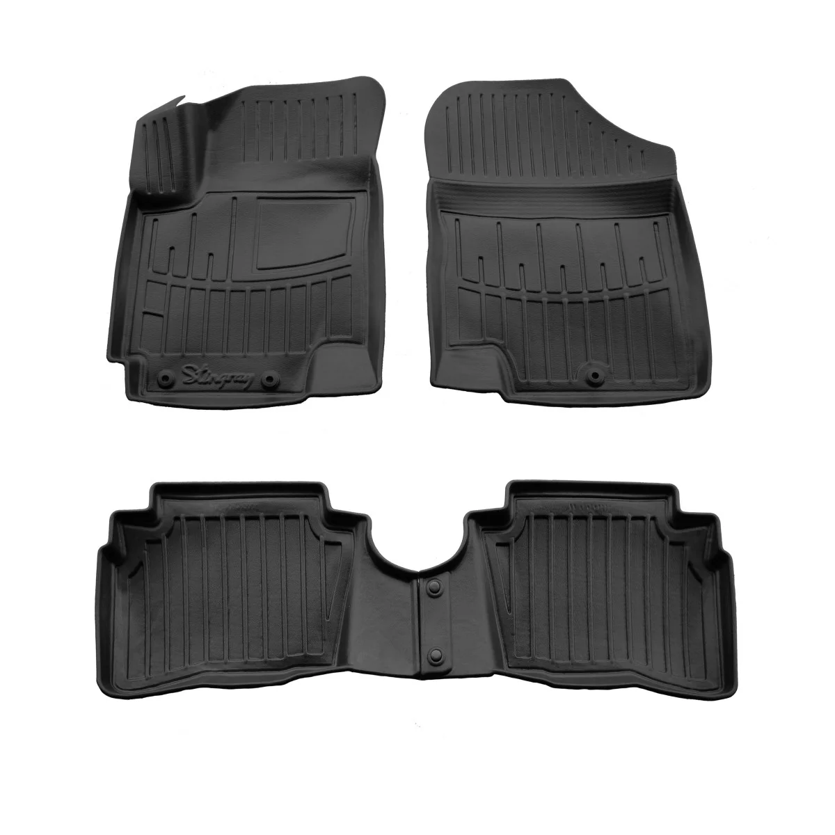 Gummifußmatten Auto für HYUNDAI i20 (PB) (2008-2014), 3D, passgenaue Autofußmatten