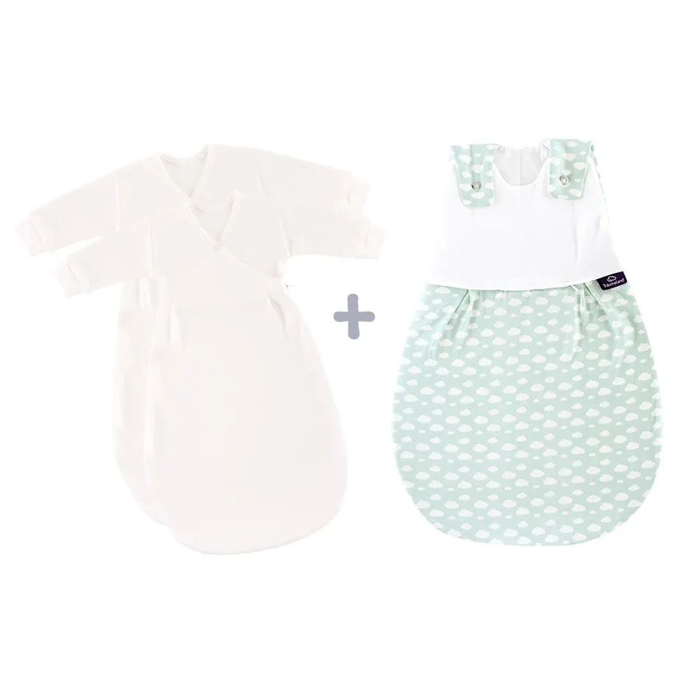 Träumeland Liebmich Babyschlafsack, Schlummersack, Innenschlafsack Set - Wolke mint 3tlg. Set, Grösse: 80/86