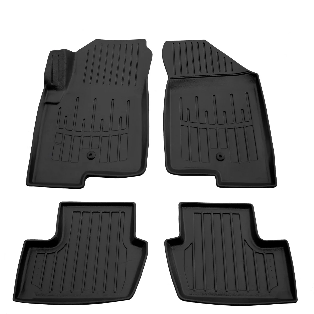 Gummifußmatten Auto 3D für Jeep Compass I (2006-2016), passgenau, mit Clips, Polyurethan