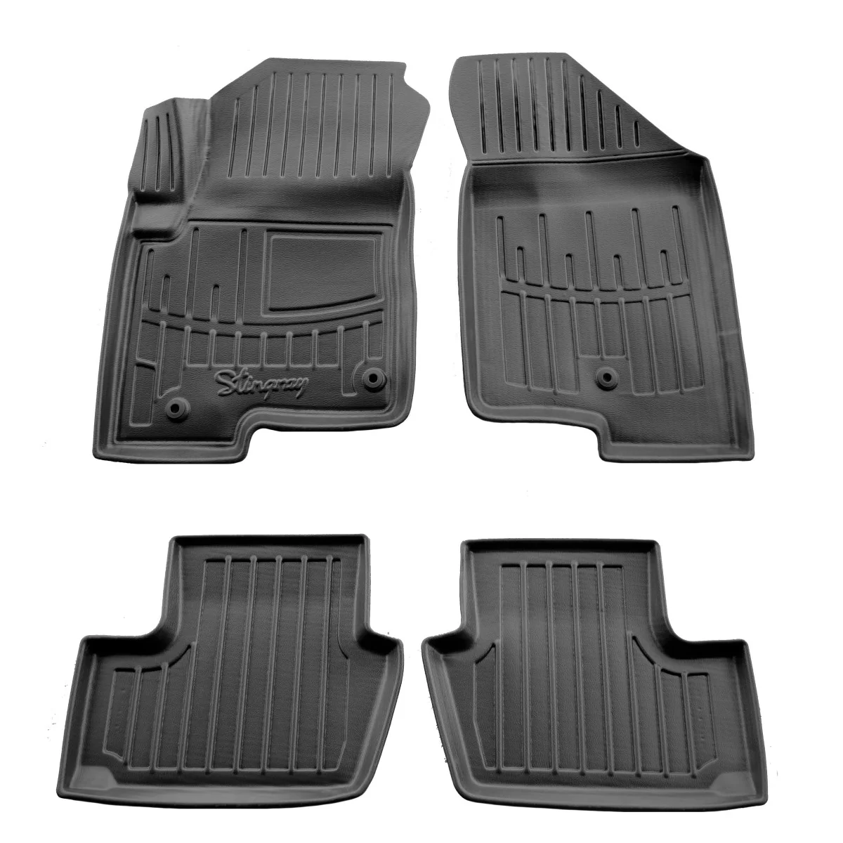 Fußmatten Auto 3D für JEEP Compass I (2006-2016), passgenau, rutschfest, Polyurethan, mit Clips