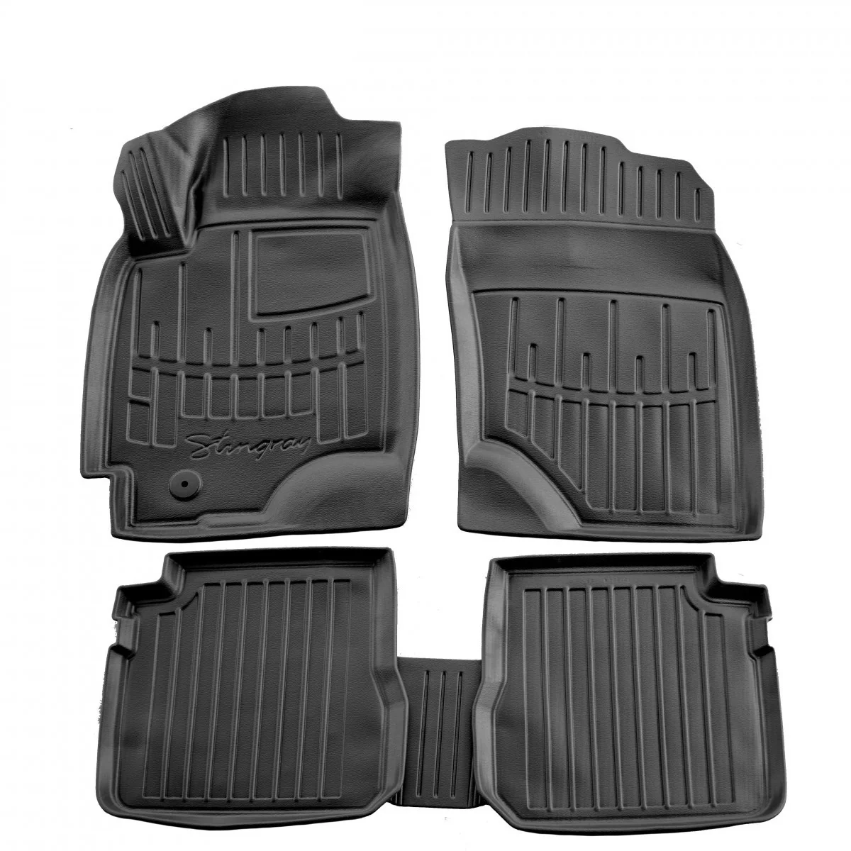 Gummifußmatten Auto für MITSUBISHI Outlander (2003-2006), 3D, passgenau, Polyurethan