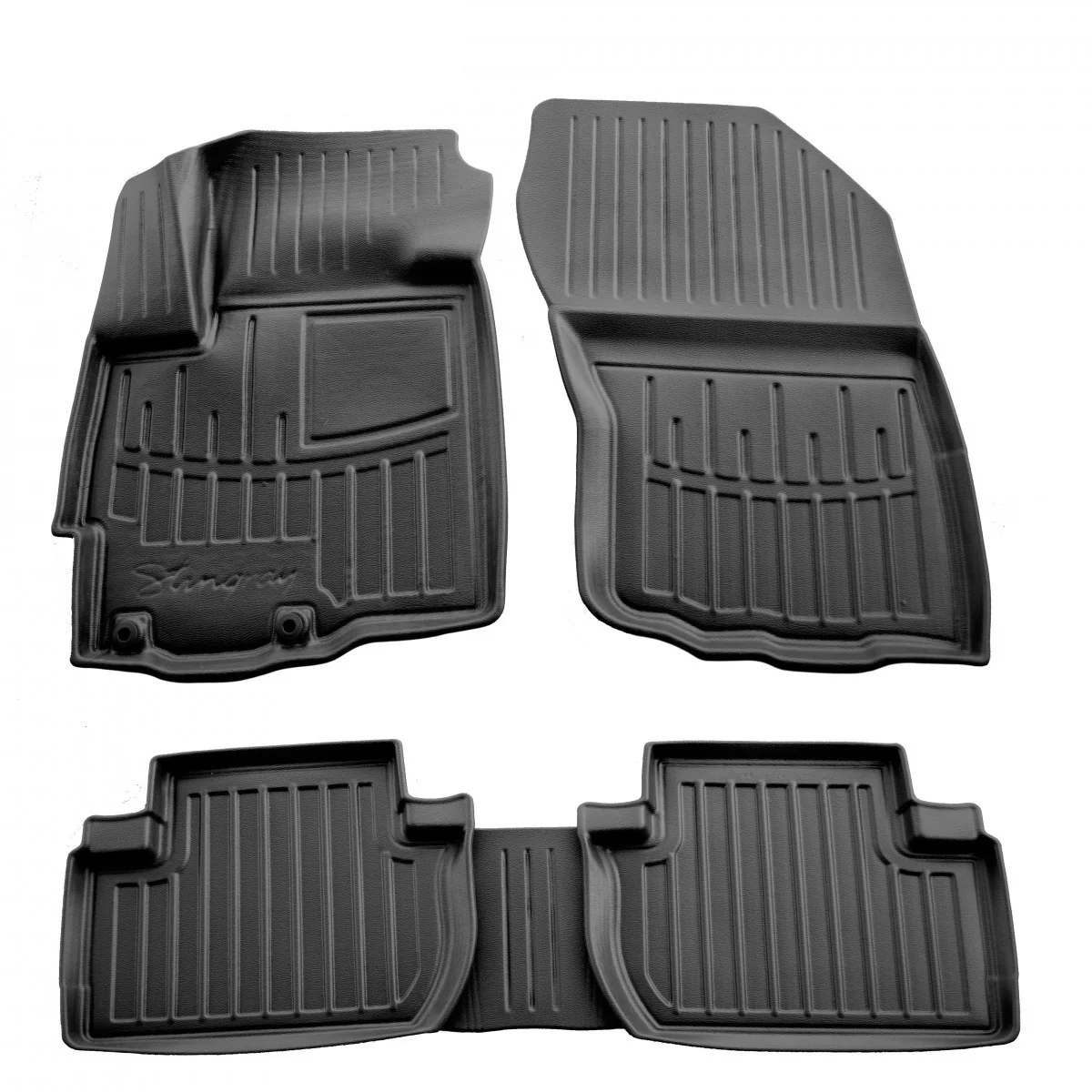 Gummifußmatten Auto 3D für Mitsubishi Outlander XL (2006-2012), passgenau, Polyurethan
