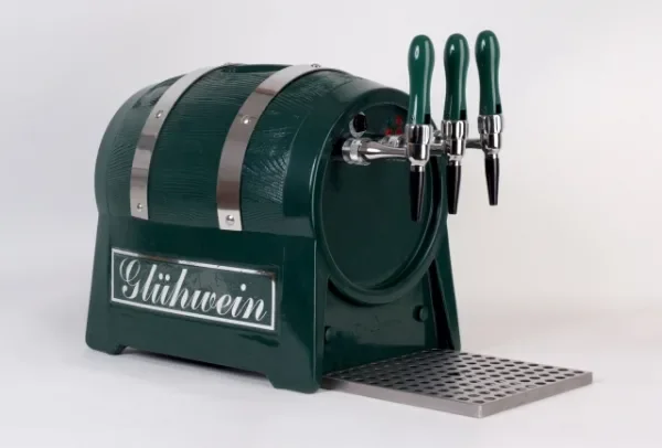 Glühweinzapfanlage, Getränke durchlauferhitzer - mit integriertem Luftkompressor, Fassform, 3-leitig 6 kW