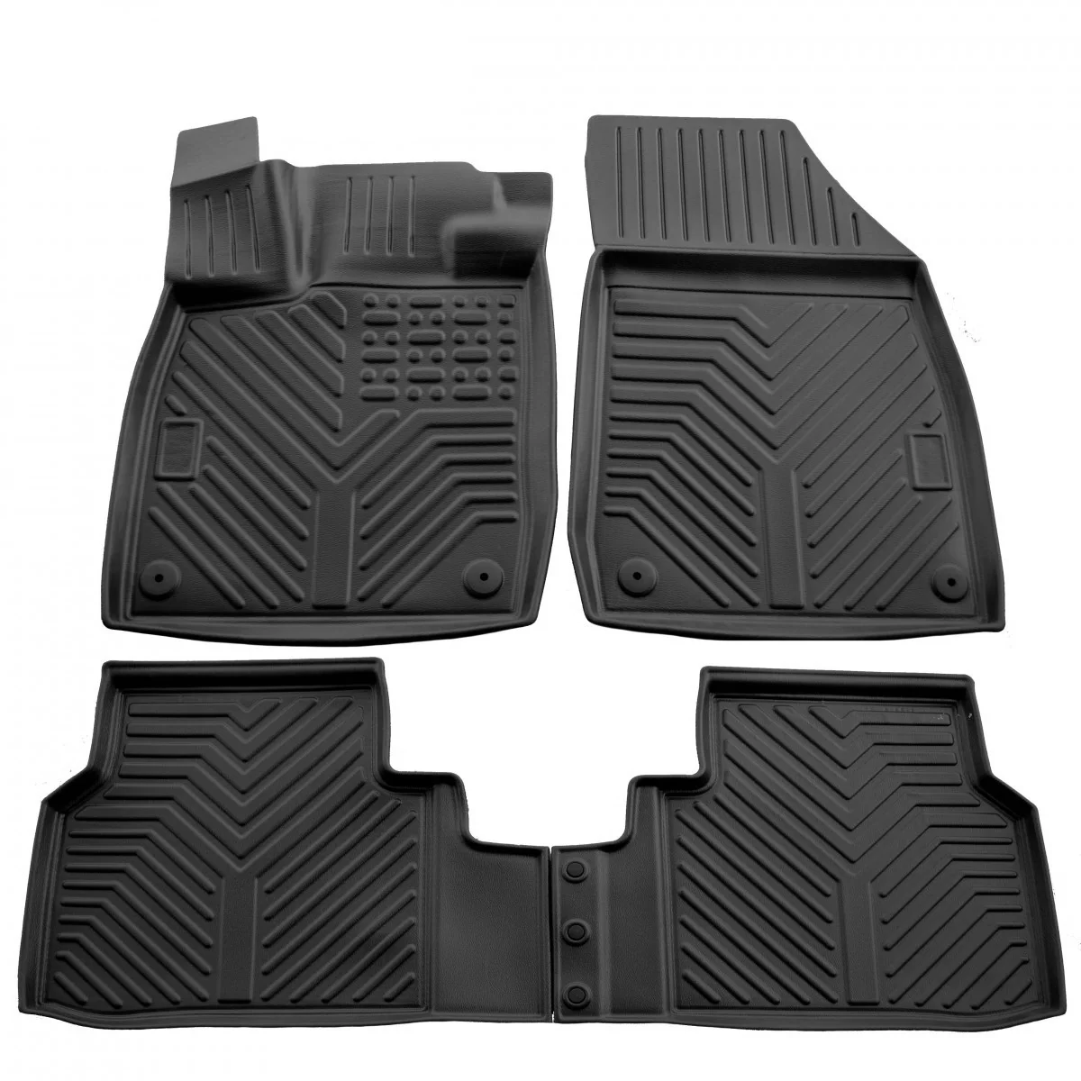 Fußmatten Auto für SKODA ENYAQ iV (2021-...), 3D Gummifußmatten, passgenau, hohe Ränder