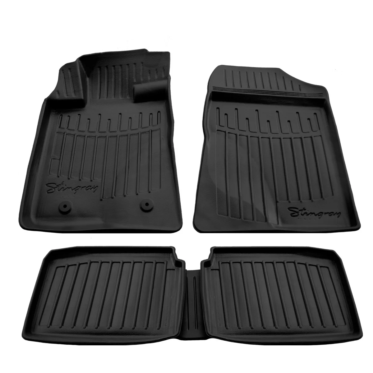 Gummifußmatten Auto für TOYOTA Avensis (T25) (2003-2009), 3D passgenau, rutschfest, Polyurethan, hohe Ränder