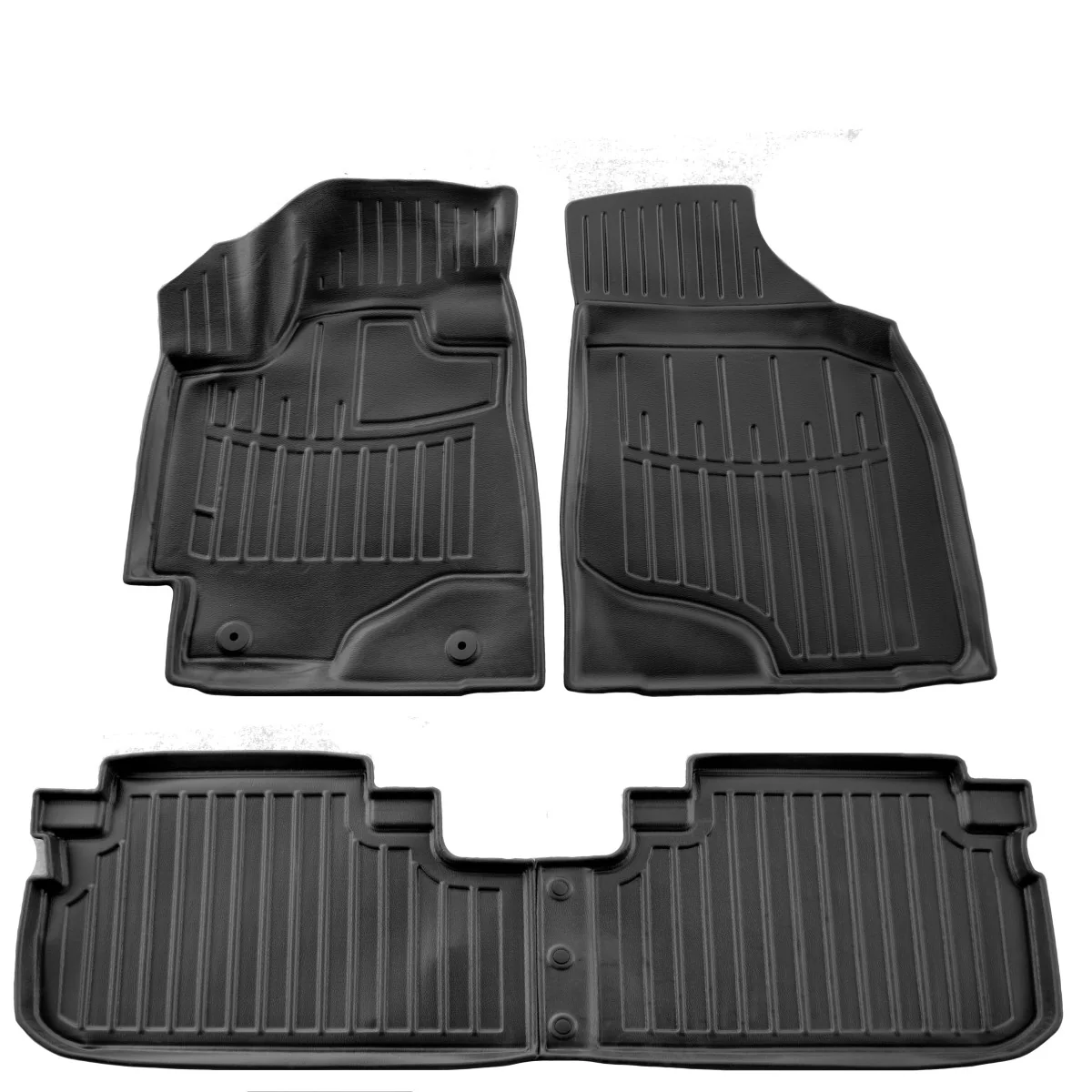 Gummifußmatten Auto für TOYOTA Highlander (XU40) (2008-2013), 3D, passgenau, hoher Rand, Polyurethan