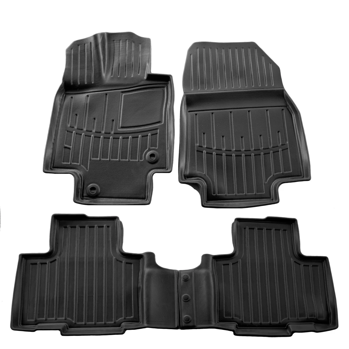 Gummifußmatten Auto für TOYOTA Highlander (XU70) (2019-...), 3D, passgenau, mit hohem Rand