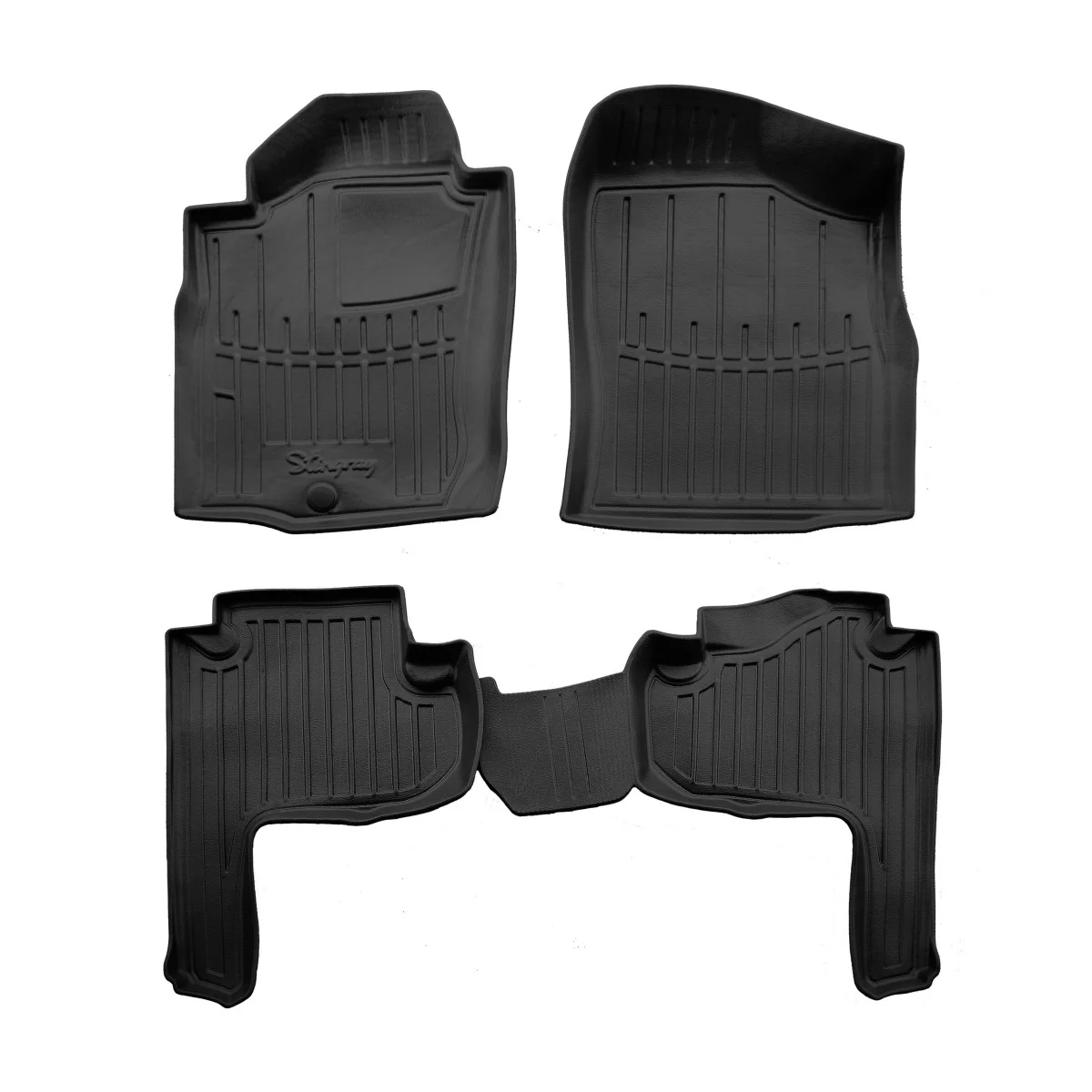 Gummifußmatten Auto 3D, passgenau, Polyurethan für TOYOTA Land Cruiser Prado J90 (5-türig) 1996-2002