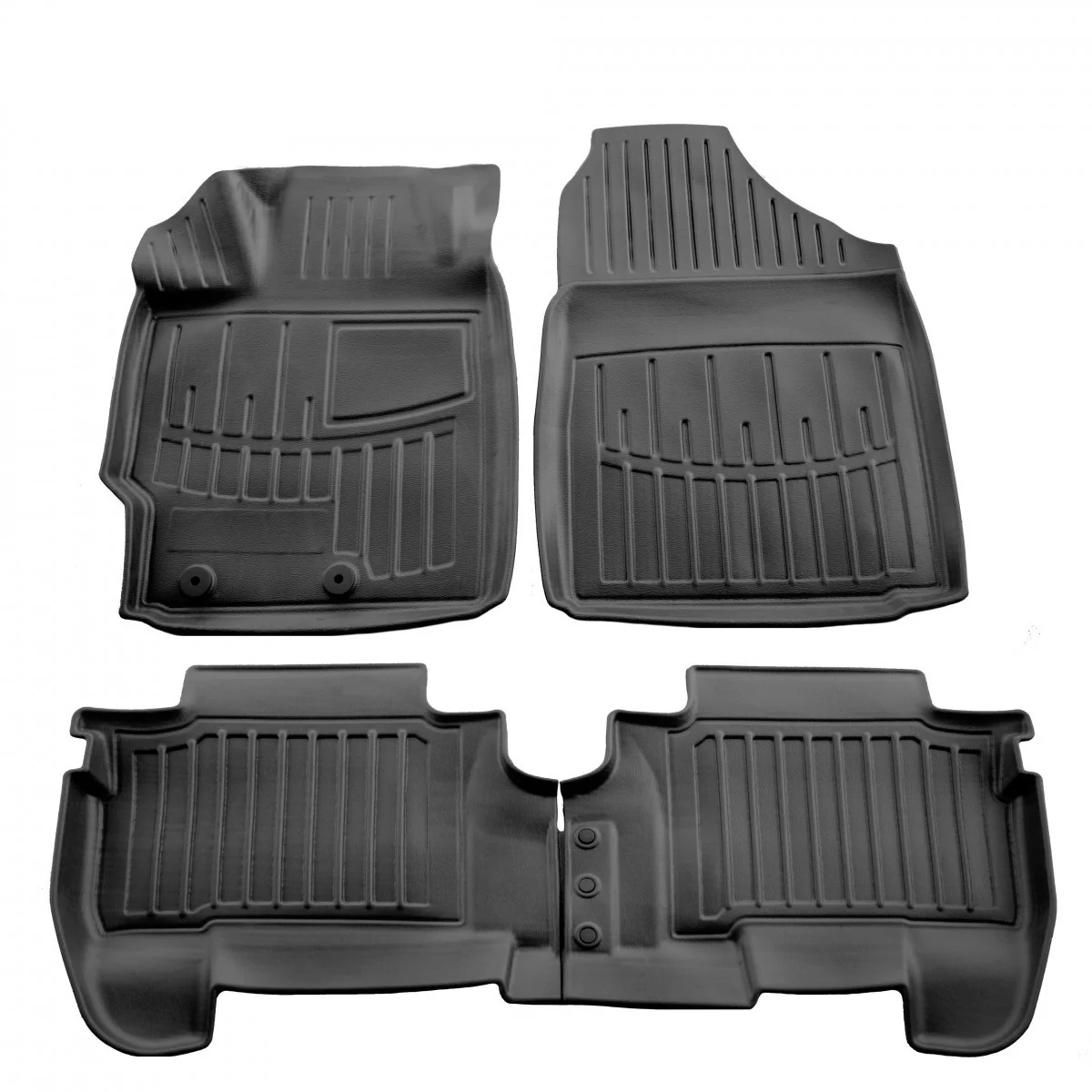 Gummifußmatten Auto für Toyota Yaris II (XP9) (2006-2011), 3D, passgenau, hohe Ränder