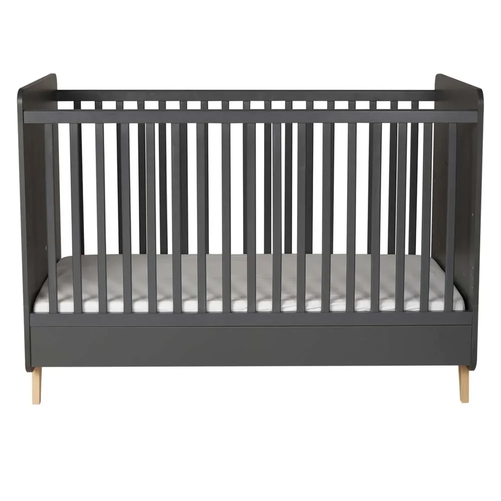 Quax Loft Babybett umbaubar anthrazit 70 x 140