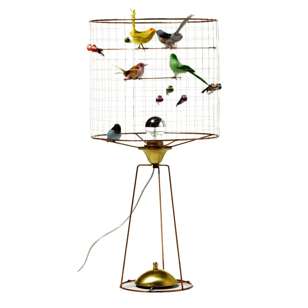 Challières Tischlampe Vogelvoliere gross