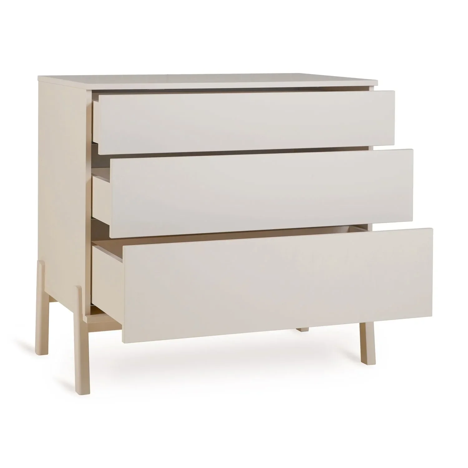 Quax Ashi Kommode | Wickelkommode mit 3 Schubladen & Push-to-Open-System | Modernes Design für Babyzimmer, Farbe: Ton