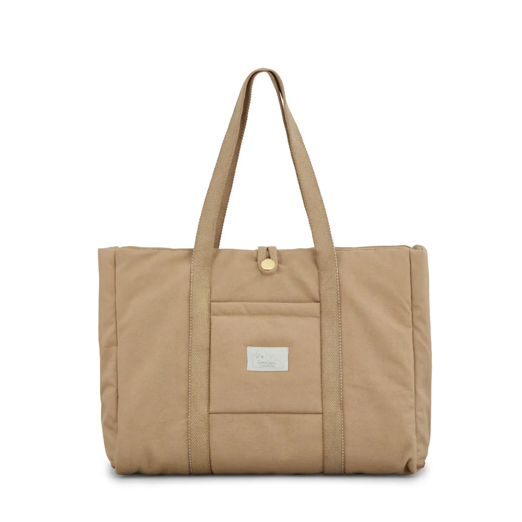 Wickeltasche faltbar, Cam Cam, OCS zertifiziert, Bio-Baumwolle, camel, mit Schultergurt