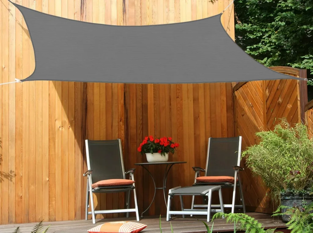 Viereck-Sonnensegel wasserabweisend elfenbein 250 x 300cm