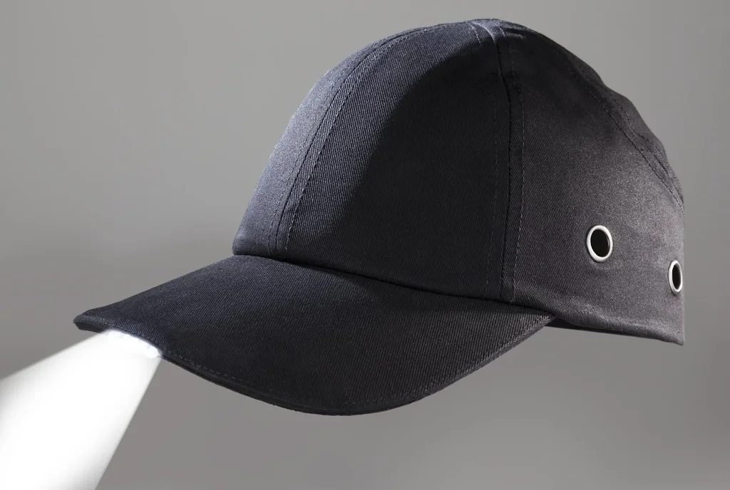 Sicherheitskappe schwarz mit LED