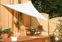 Dreieck-Sonnensegel HDPE creme weiss 500 x 500 x 500cm